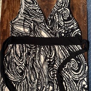 Earl Jeans Black and White Swirl Print Top vintage original 90’s dress